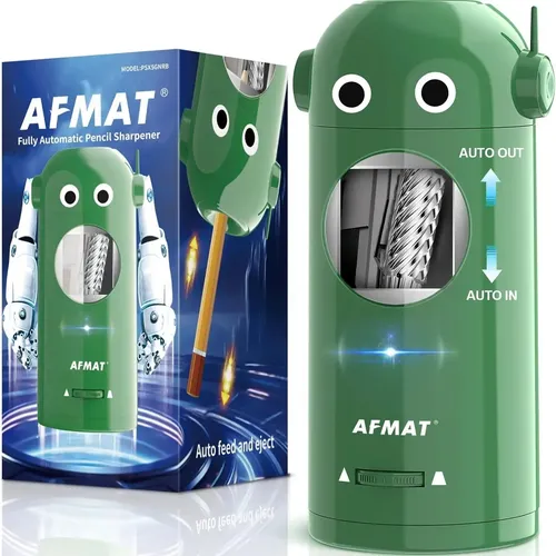 Afmat Sacapuntas Eléctrico Recargable Automático Verde