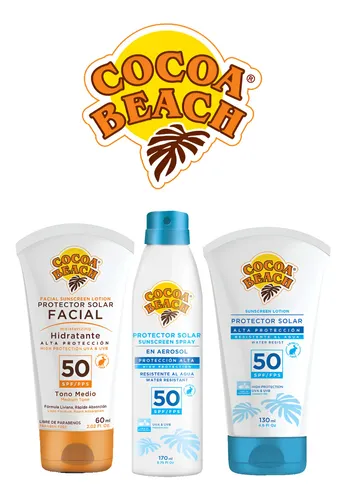 Cocoa Beach Protectores Solares F50 Aerosol, Crema Y Facial