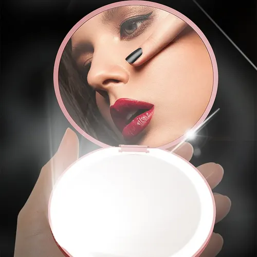 Qwe Espejo Compacto Con Luz Led Usb – Espejo De Ghj
