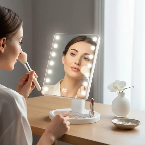 Espejo Con Luz Led Rectangular Maquillaje Cosmetica