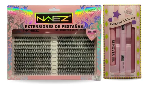 Set Pestañas Postizas Naez 30+40p Adhesivo Sellador Removedo