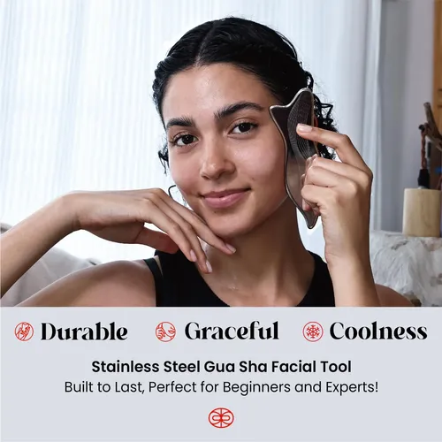 Gua Sha Facial Rena Chris Acero Inoxidable Plata