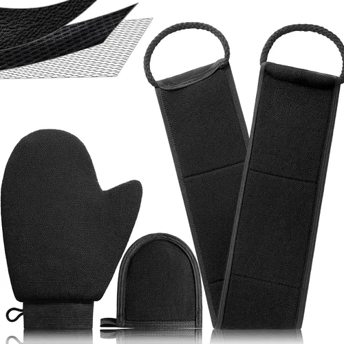 Juego De Guantes Exfoliantes 3 En 1 Para Ducha Y Cuerpo