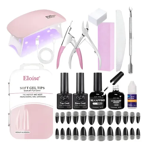 Kit Uñas Soft Gel Esmaltado Uv Semipermanente Set Completo