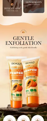 Exfoliante Facial Corporal Orgánico con Extracto de Papaya, Aminoácidos y Vitamina C 100g Todo Tipo De Piel Día/noche