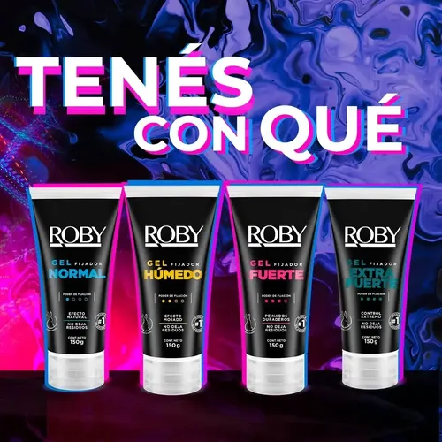 Pack X3 Gel Fijador Roby Húmedo 150g