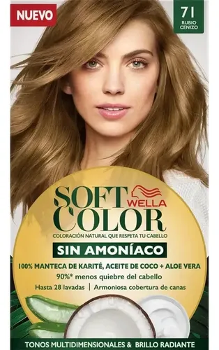 Kit Tintura Soft Sin Amoníaco Color 71 Rubio Cenizo 145g Wella