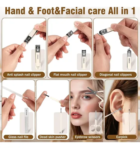 Set De Manicura 7 En 1 Pisemuak Con Estuche De Viaje