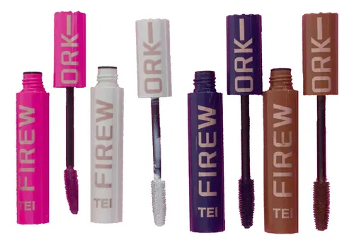 Mascara Pestañas Color Marron Azul Rosa Blanco Tei Firework Rosa