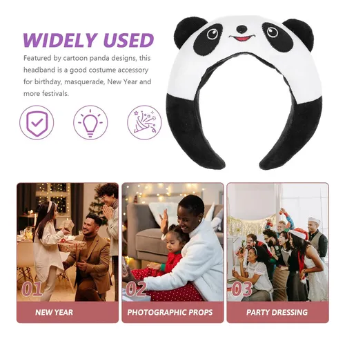 Diadema Pelo De Peluche Panda, Banda Cabello Niñas Y Mujeres