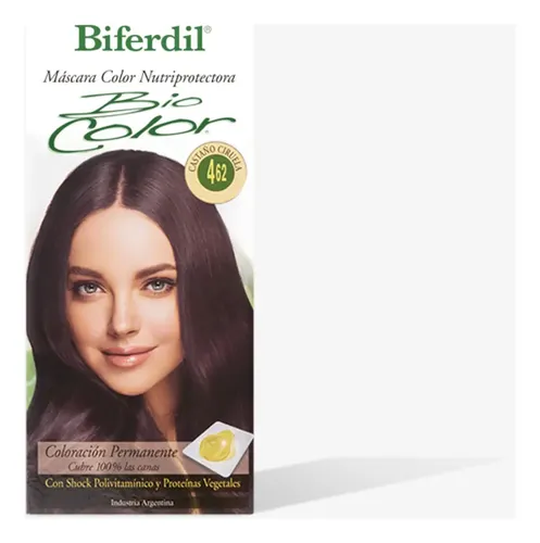 Tintura Biferdil Biocolor Mascara Nutriprotectora Nº4.62 Tono Nº4.62 Castaño Ciruela
