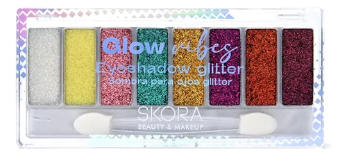 Set De 3 Paletas Sombras Glitter De Ojos Glow Vibes De Skora