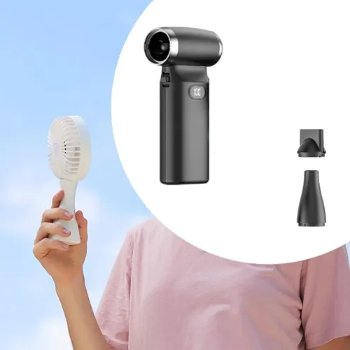 Mini Ventilador De Turbina, Soplador Seco Con Pantalla Negro
