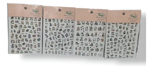 Stickers 5d Deco Personajes Para Uñas X 4u