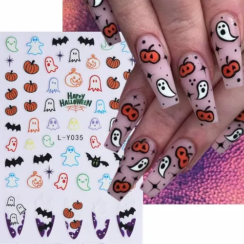 5 Pegatinas For Decoración De Uñas De Halloween Que Brillan