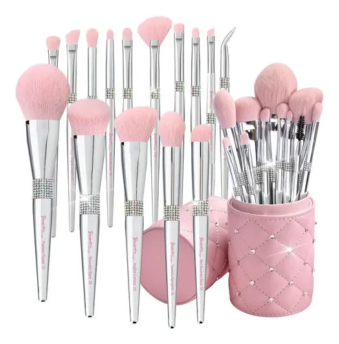 Elegant Pink Ultra Soft Labeled Makeup Brushes Sets With