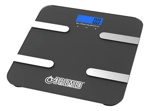 Balanza Digital Baño Bremed BD7730 Grasa Corporal IMC Peso 180kg Vidrio