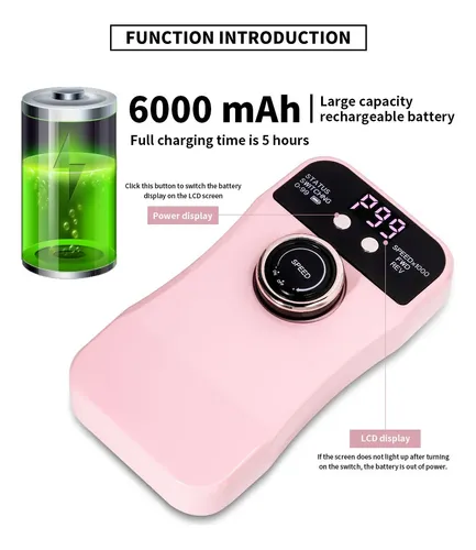 Lima Uñas Dmj230 35000rpm Portátil Pantalla Lcd Pulir Uñas