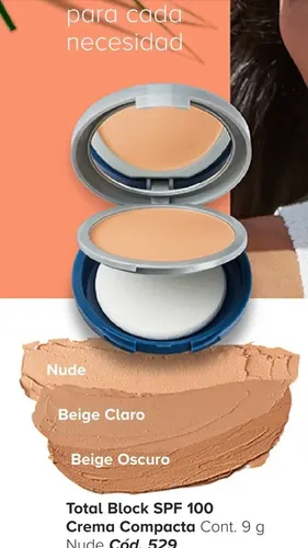 Total Block Spf 100 Crema Compacta Con Color