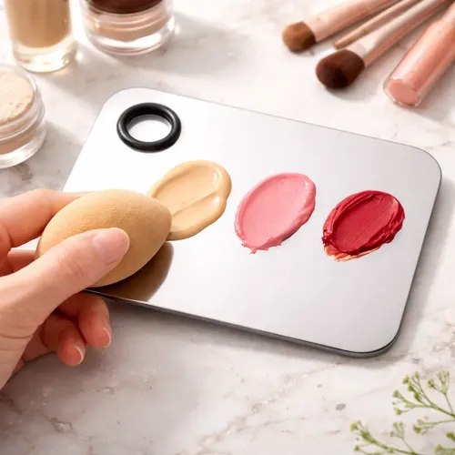 Paleta De Metal Mezcladora Para Maquillaje Uso Artistico