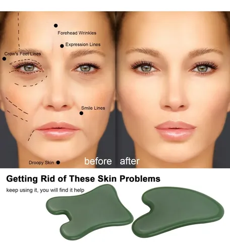 4 Gua Sha Jade Tratamiento Facial Corporal Hogar