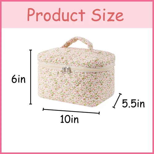 Uekeboag Bolsa De Maquillaje Acolchada De Viaje Grande Para