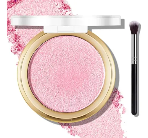 Paleta De Polvos Iluminadores Rosados Horneados,