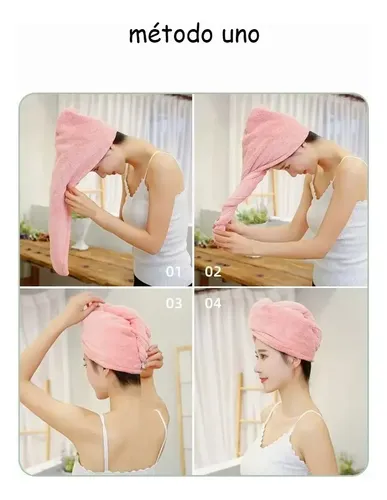 A Toalla Para Cabello Microfibra Gorro Secado Rapido A