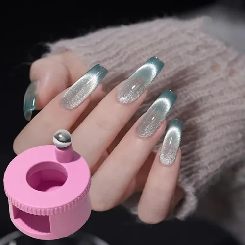 Imán De Ojo De Gato Giratorio 360° Blanco Para Uñas