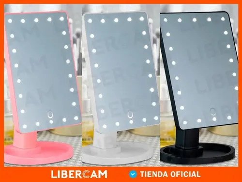 Espejo Maquillaje Tactil Luz 16 Led 3 Modos Touch Usb