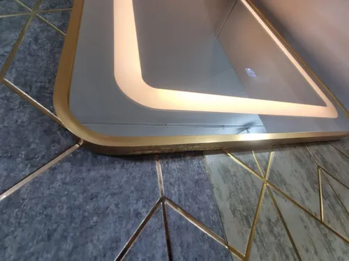 Espejo De Baño Rectangular Con Marco De Aluminio Y Luz Led