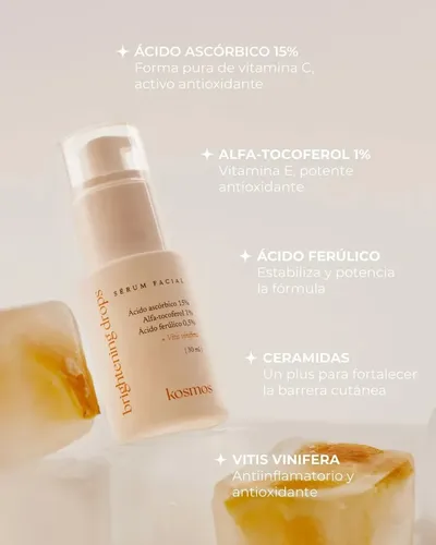 Sérum Brightening Kosmos Vitamina C Pura Para Manchas Y Glow Momento de aplicación Día/Noche Tipo de piel Todo tipo de piel
