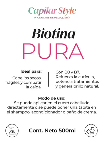 Biotina Pura 1000cc Más Regalo De 250cc.anti Caída Fortalece
