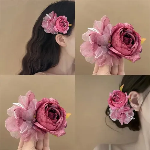 Pinza Para El Pelo Con Forma De Flor Tridimensional