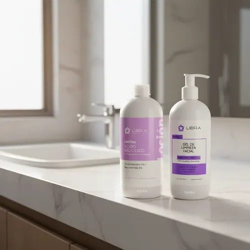 Locion Salicilico 500ml +gel Limpieza Sebo Grasa 500ml Libra