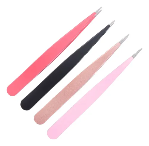 Pinzas Para Cejas De Acero Inoxidable, 4 Unidades, Puntiagud
