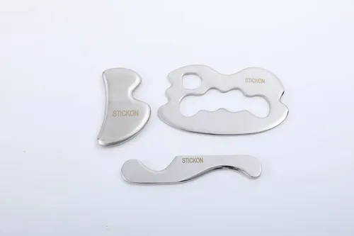 Masajeador Stickon Set Gua Sha 3 En 1 De Acero Inoxidable