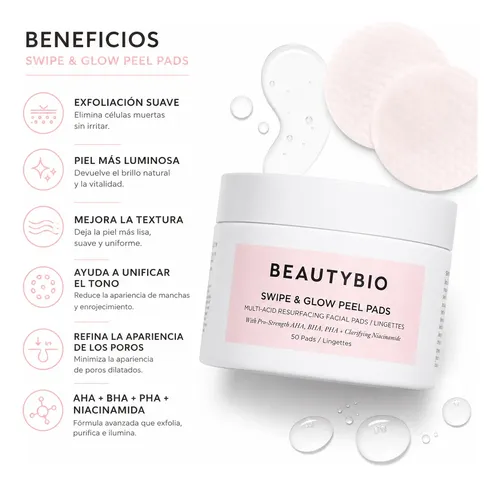 Beautybio Swipe Y Glow Peel 50 Discos Exfoliantes Faciales