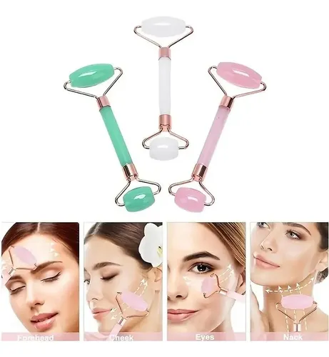 Set Gua Sha Masajeador Facial Piedra Jade Negro