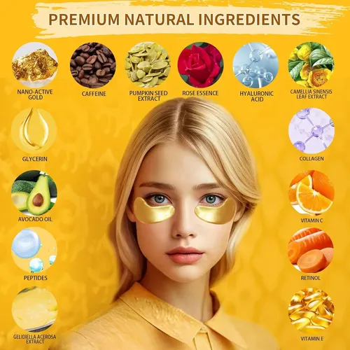 Parche Para Ojos Souwixlum 30 Pares Oro 24k Hidratante