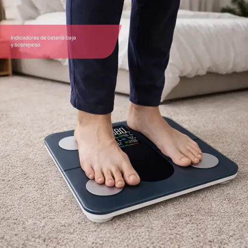 Balanza De Baño Personal Inteligente Bluetooth 200 Kg Utile Azul