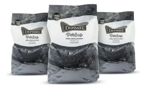 Kit 3 Ceras En Perlas Negras Para Depilar Depimiel 800g