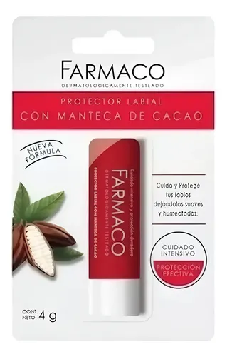 Farmaco Protector Labial Con Manteca De Cacao 4g