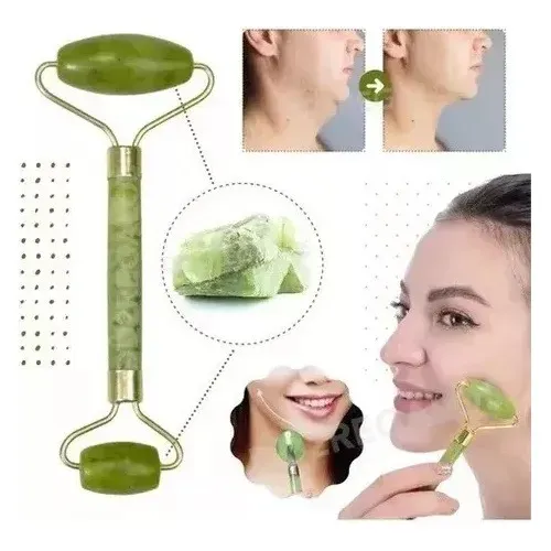 Masajeador Doble Rodillos Piedra Jade Facial Corporal A Disponibilidad