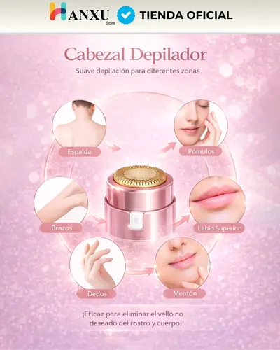 Depilador Facial Vello Corporal Luz Recargable 2 En 1 Mujer