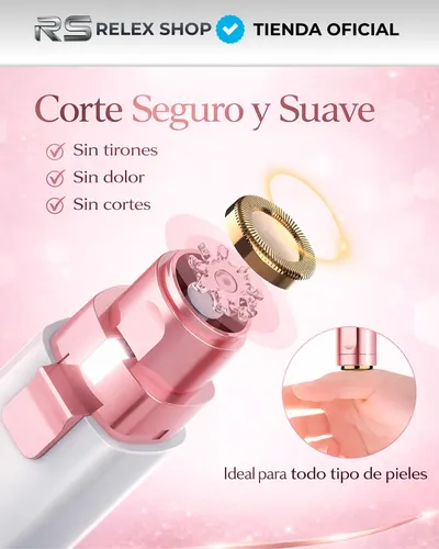 Depilador Facial Vello Corporal Luz Recargable 2 En 1 Mujer