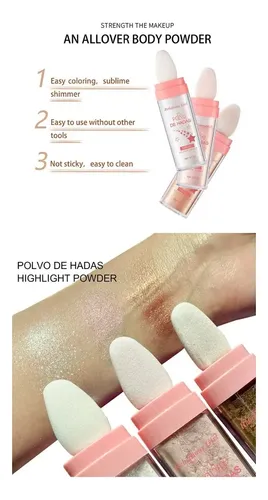 Polvo Iluminador Facial Y Corporal Con Aplicador De Esponja