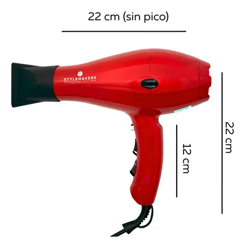 Secador de Pelo Stylemakers Advance Rojo 2200W Iónico Profesional con Difusor
