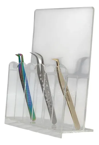 Organizador Acrilico Para Pinza Pestañas 6 Compartimentos