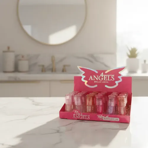 Pack X 24 Unidades De Brillo Labial Con Glitter 4 Angeles